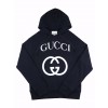 B7 구찌 앞 큰 로고 후드티 블랙 Gucci