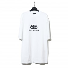 GTR공장 발렌시아가 앞 모노그램 로고 티셔츠 화이트