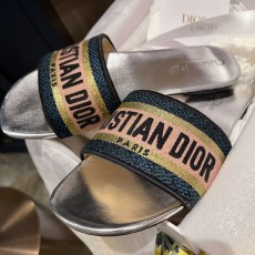 [QR 5009] 디올 Christian Dior 금속 슬리퍼 실버