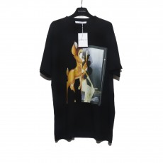 GTR공장 GIVENGHY 사슴과 여자 패턴 티셔츠 블랙