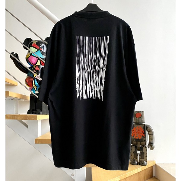 [계단집] 발렌시아가 모노그램 폭포 패턴 티셔츠 블랙
