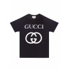 B7 구찌 앞 큰 GG 로고 티셔츠 블랙 Gucci