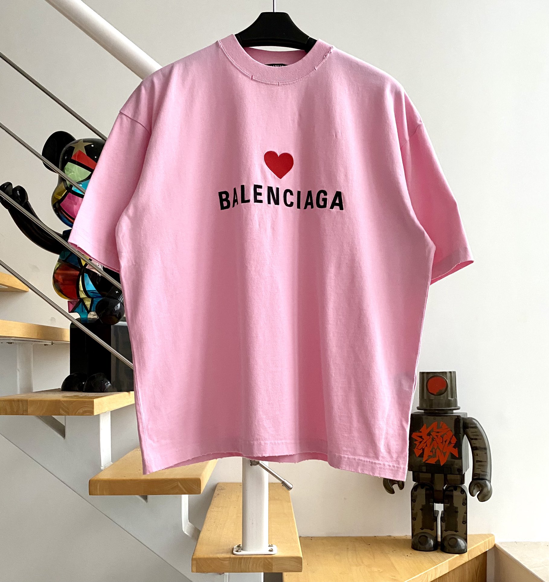 [계단집] 발렌시아가 하트&모노그램 티셔츠 핑크 balenciaga