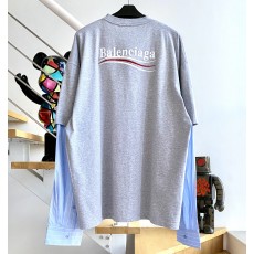 [계단집] 발렌시아가 스트라이프 셔츠 소매 페이크 레이어링 티셔츠