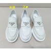 [327] 프라다 레더 앞 모노그램 세모 단색 로퍼 3cm 화이트 Prada