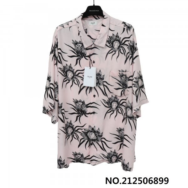 GTR공장 셀린느 꽃 패턴 반팔 셔츠 라이트 핑크