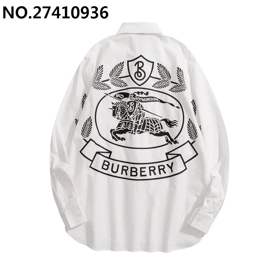 [잔디집2] 버버리 뒷면 승마 프린트 긴팔 셔츠 화이트 burberry