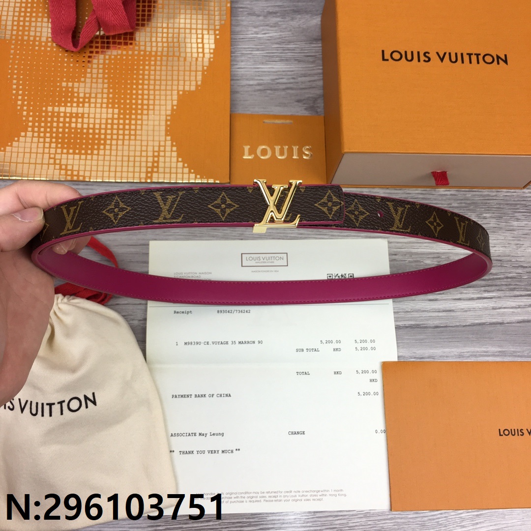 루이비통 LV 이니셜 모노그램 2cm 리버시블 벨트 LOUIS VUITTON