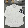 TJ공장 톰브라운 검정 사선 완장 긴팔 셔츠 화이트 Thombrowne