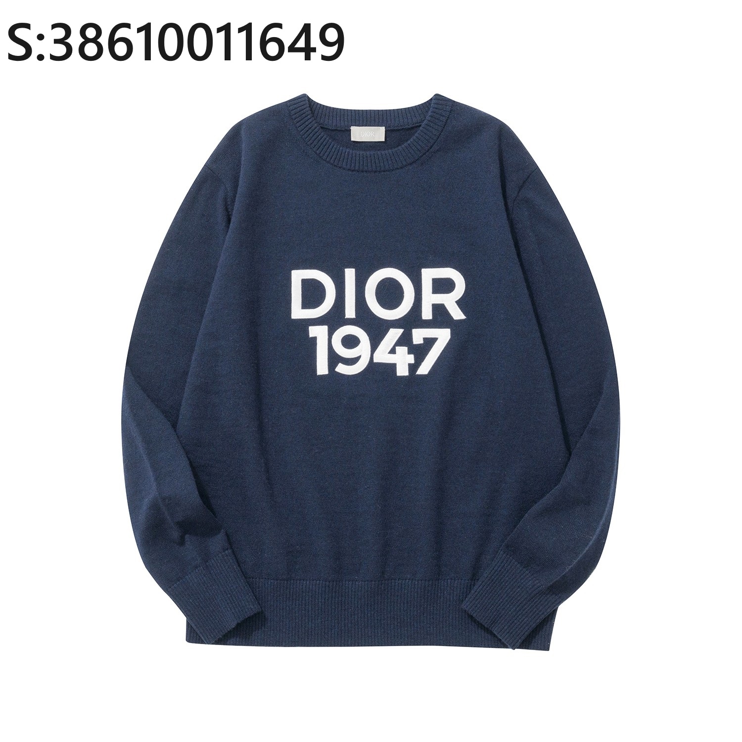 [흰] 디올 모노그램 1947 자수 니트 네이비 Dior