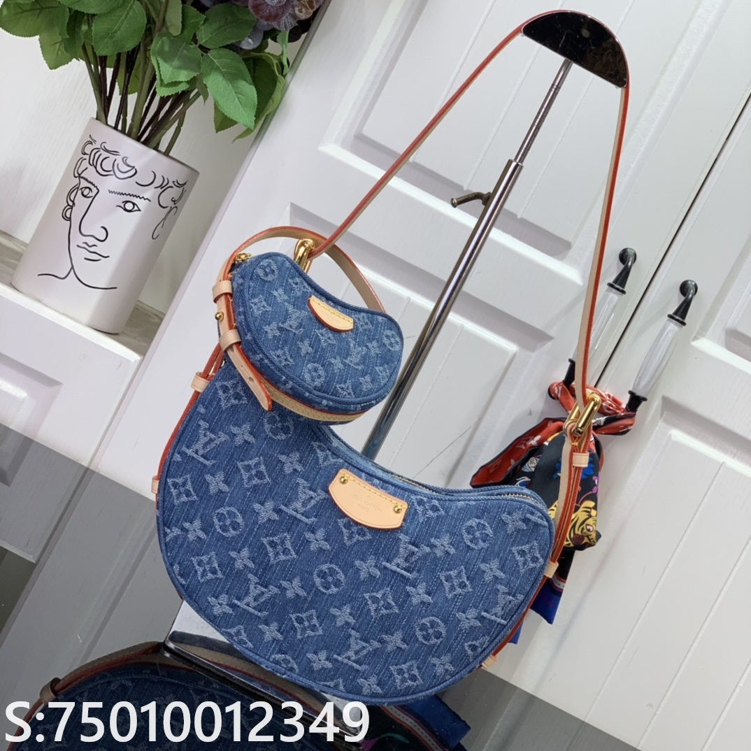 [88factory] 루이비통 크루아상 MM 숄더백 데님 21*7*13cm M46856