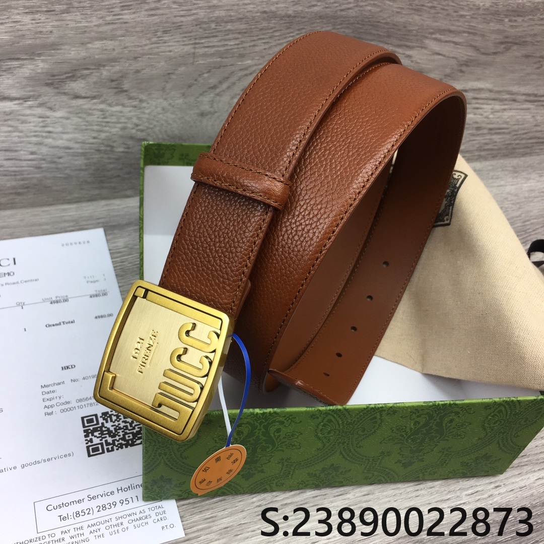 구찌 모노그램 1921 스퀘어 버클 브라운 벨트 3컬러 3.5cm Gucci