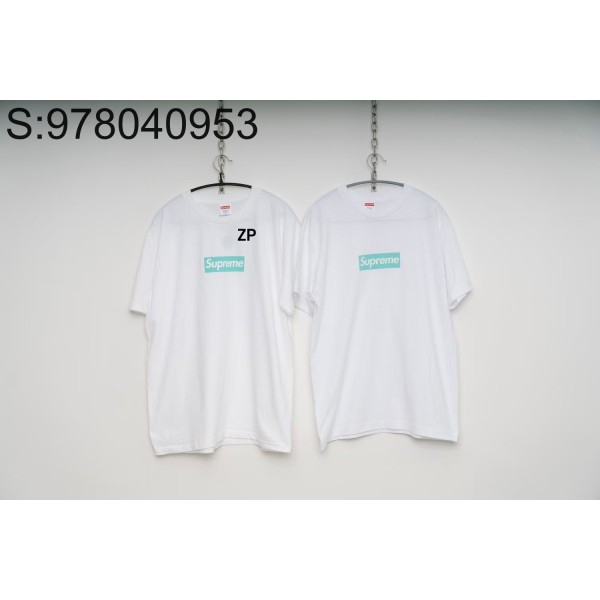 [사슬공장] SS23 나이키x슈프림 스카이블루박스 로고 티셔츠