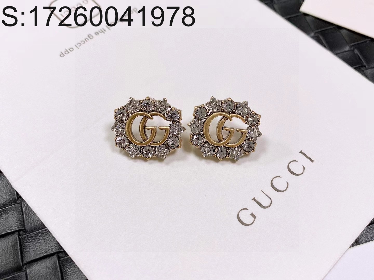 AGG 구찌 GG로고 큐빅 귀걸이 Gucci