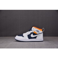 Air Jordan 1 Mid（GS）童鞋 蓝白橙 640734-131