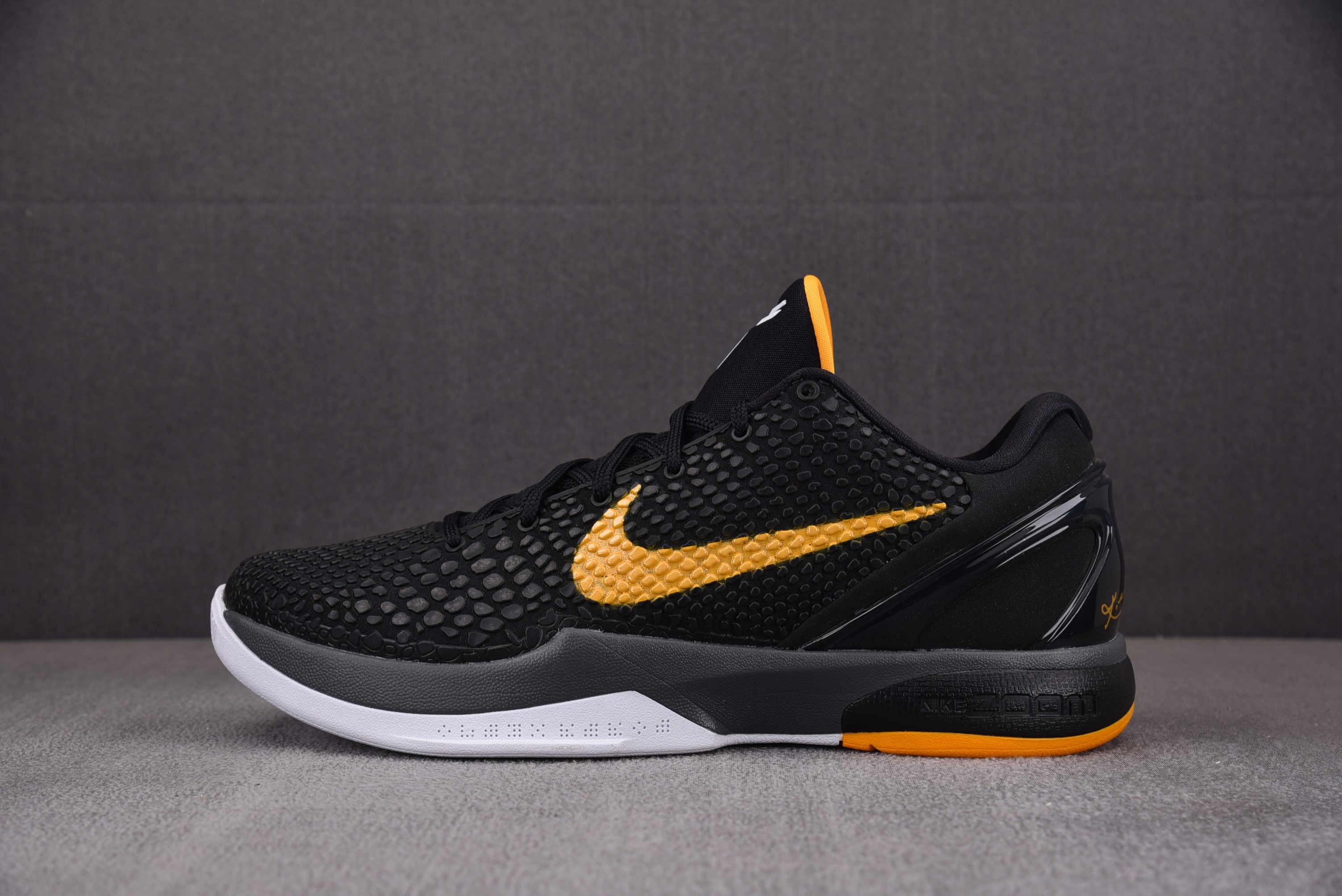 【H12】NK Zoom Kobe 6 Black Del Sol 黑黄 436311-002