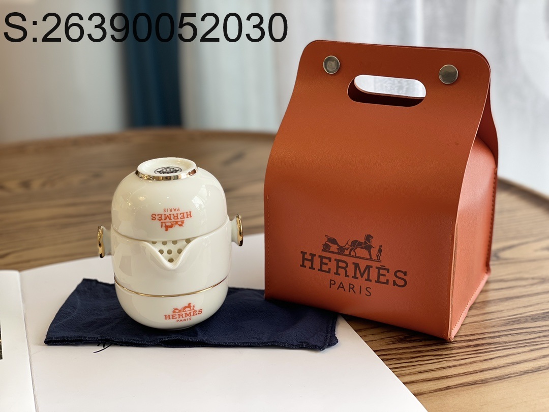 AGG 에르메스 휴대용 차반 세트 찻잔 Hermes