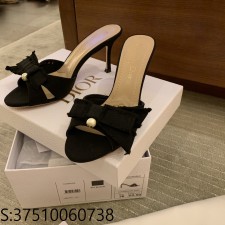 [QR 5009] 디올 24SS 어도러블 진주 펌프스 샌들 슬리퍼 힐 블랙 8cm