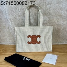 JXG 셀린느 스트라이프 카바스 토트백 40*30*16cm 라이트 베이지 라지