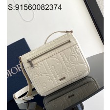 [JHL] 디올 메신저백 플랙 디올 그래비티 레더 그레인드 카프스킨 베이지 21*18*6cm 