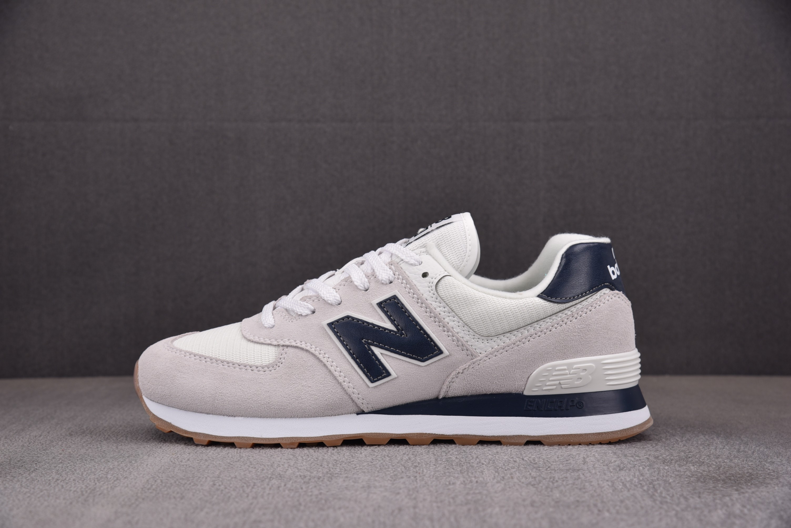 【纯原】New Balance 574 White Navy Gum 米白蓝 ML574TF2