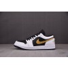 【CJ】Air Jordan 1 Low White Black Metallic Gold Swoosh 白黑金 553558-172