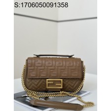 [니콜] 펜디 바게트 FF 체인 숄더백 브라운 24*7*13cm Fendi