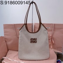 [JHL] 미우미우 아이비 캔버스 토트백 35*40cm 5BG231 브라운