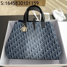 [JHL] 디올 오블리크 뚜주흐 데님 토트백 라지 M2820 37*27*19cm Dior