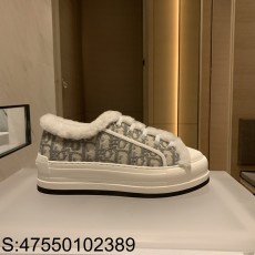 [QR 5009] 디올 WaIK'n Dior 오블리크 털 스니커즈 라이트 그레이