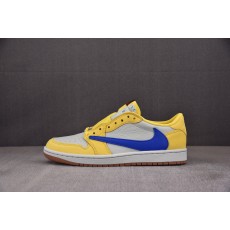 【PK 4.0】WMNS Air Jordan 1 Retro Low OG SP Travis Scott Canary 倒钩7.0 金丝雀 黄蓝 DZ4137-700