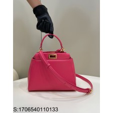 [니콜] 펜디 레더 금장 버클 핸드백 23*9*20cm 딥핑크 Fendi