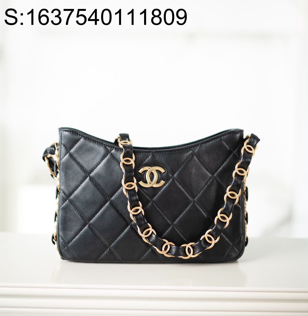 [JD] 샤넬 금장 24K 체인 호보백 17*24*5cm 블랙 CHANEL