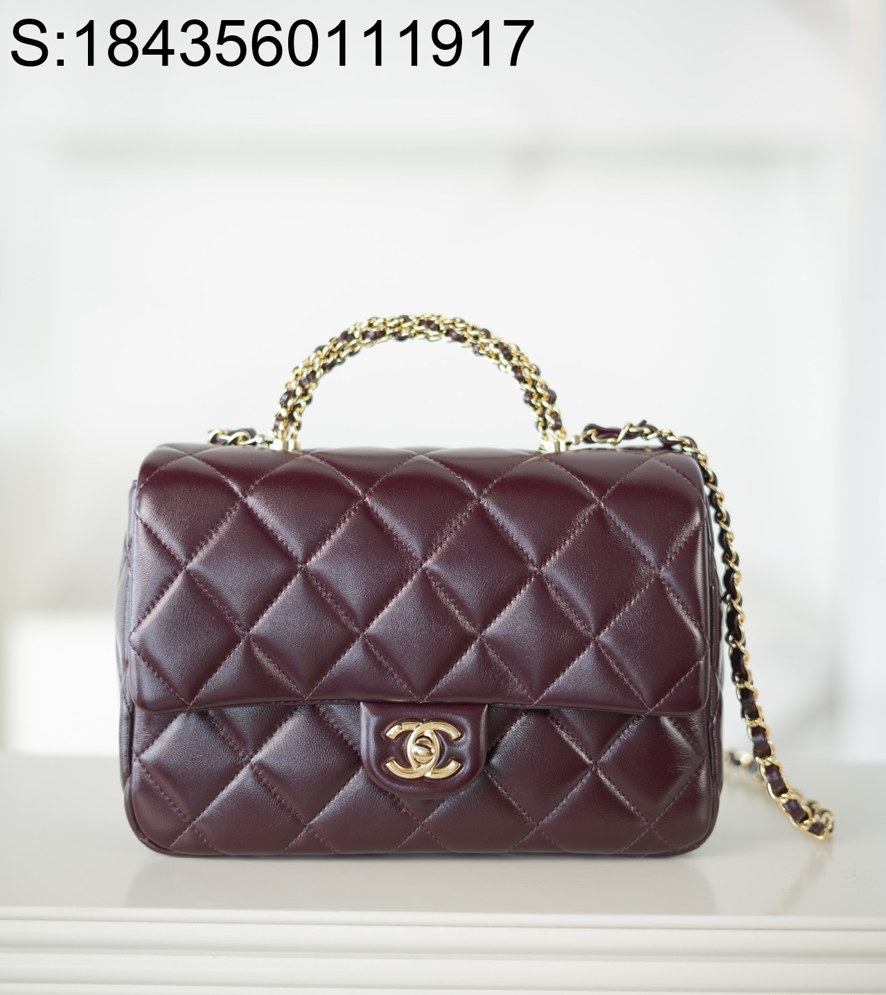 [JD] 샤넬 24B 플랩 체인 탑 핸들백 라지 25*17*8cm 와인 CHANEL