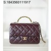 [JD] 샤넬 24B 플랩 체인 탑 핸들백 라지 25*17*8cm 와인 CHANEL