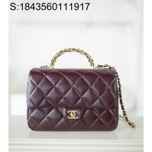 [JD] 샤넬 24B 플랩 체인 탑 핸들백 라지 25*17*8cm 와인 CHANEL