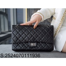 [JD] 샤넬 2.55 빈티지 은장 플랩 숄더백 라지 19.5*28*7.5cm 블랙 CHANEL