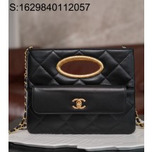 [JD] 샤넬 24B 금장 램스킨 클러치 케이스 19*25*3cm 블랙 CHANEL