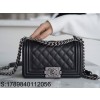 [JD] 샤넬 보이 빈티지 은장 캐비어 플랩백 12*20*8.5cm 블랙 스몰 CHANEL