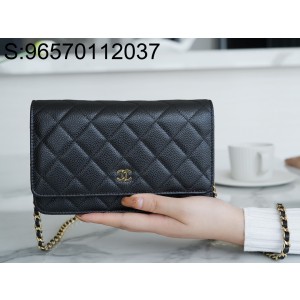 [JD] 샤넬 클래식 캐비어 WOC 금장 체인 백 19cm 블랙 CHANEL