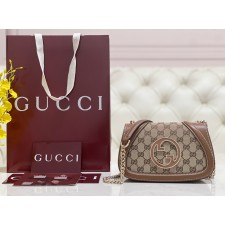 [JHL] 구찌 블론디 GG 캔버스 이음 플랩 숄더백 815711 21.5*11*8cm 브라운 Gucci