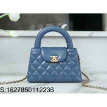 [JD] 샤넬 금장 23K 켈리 핸들 숄더백 푸른색 라지 13*19*7cm CHANEL