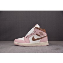 【CJ】WMNS Air Jordan 1 Mid Pink Oxford Brown 粉棕 BQ6472-620