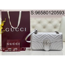 [JHL] 구찌 GG 마몽 마틀라세 숄더백 443497 26*15*7cm 은색 Gucci