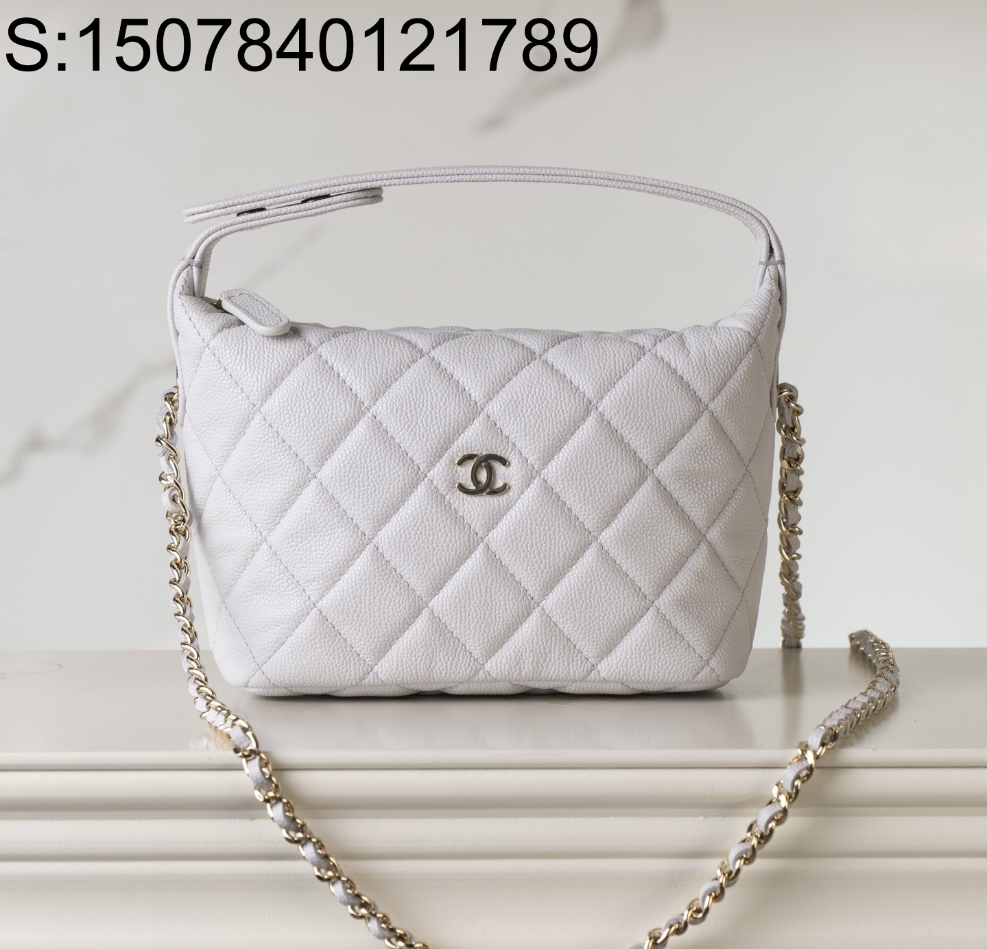 [JD] 샤넬 금장 25C 호보백 라이트 그레이 21.5*19*6cm CHANEL