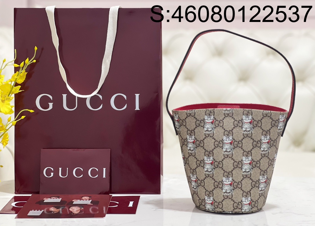 [JHL] 구찌 고양이 GG 프린트 버킷백 752356 18.5*16.5*7.5cm Gucci