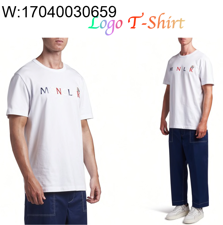 탑몽X 몽클레어 패치 로고 모노그램 반팔티 화이트