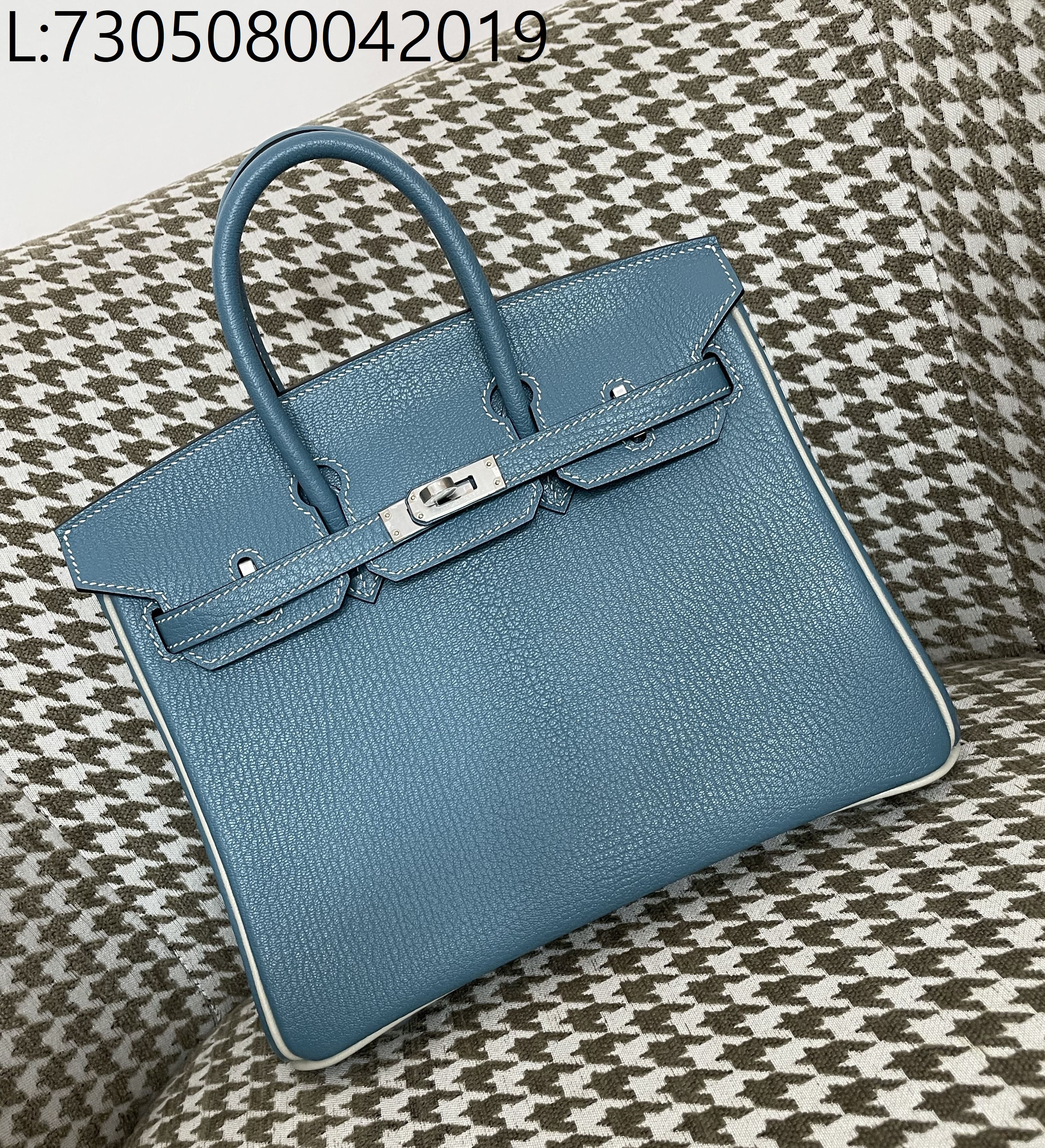 [장인의집,심안공장] 에르메스 버킨 25 데님 블루 배색 은장 산양가죽