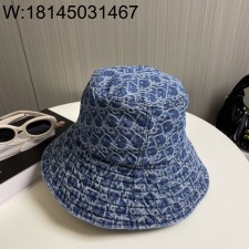 AGG 디올 오블리크 데님 모자 버킷햇 블루
