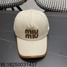 AGG 미우미우 모노그램 모자 볼캡 아이보리